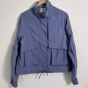 LIV Windbreaker Outdoor Nylon Jacket Periwinkle Blue Cropped Utility Womens‎ L